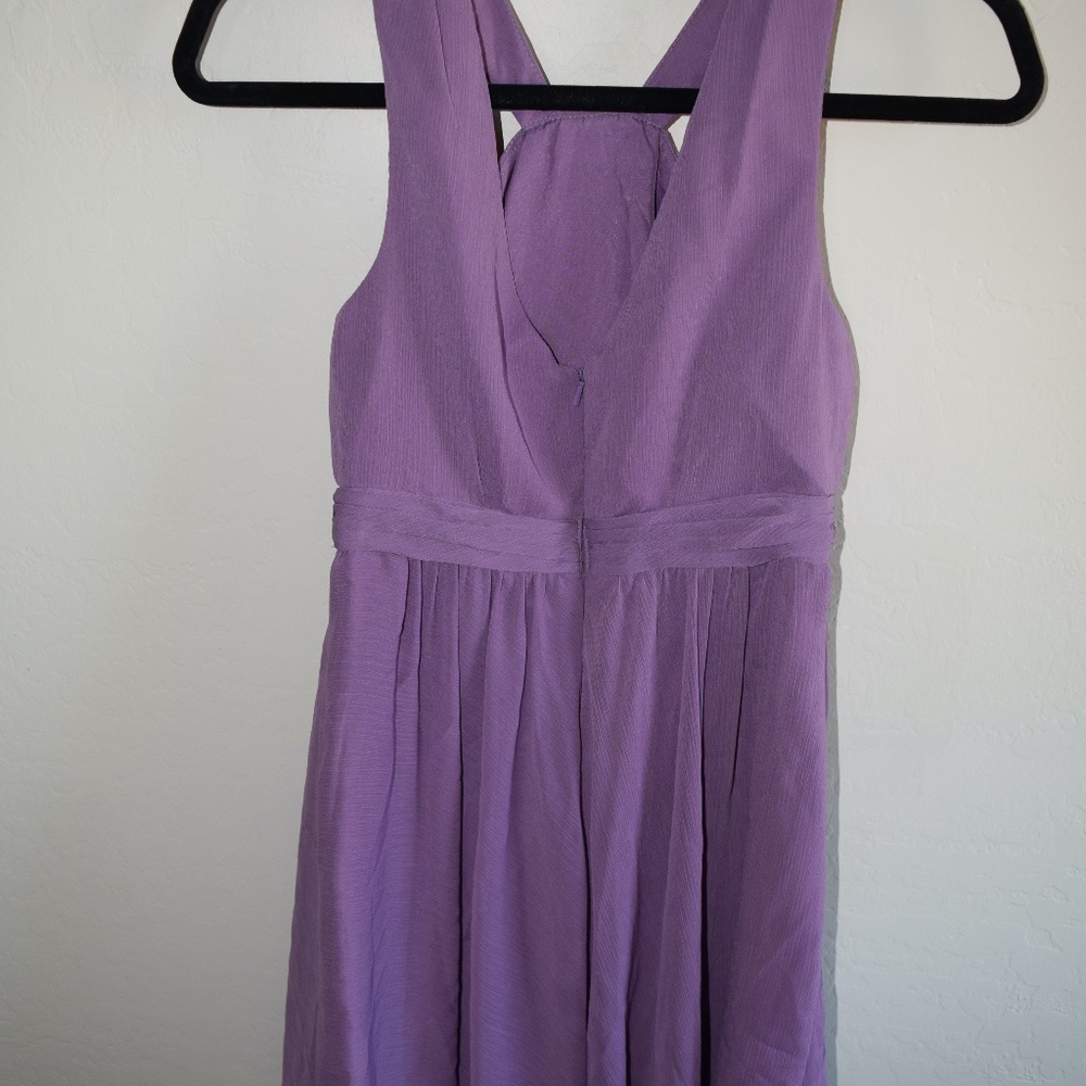 Short Purple David's Bridal Bridesmaid Dress